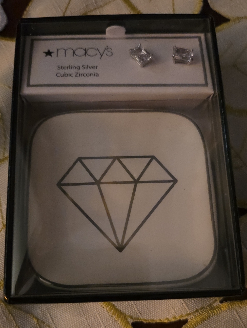 Macy's Sterling Silver Clear Cubic Zirconia Stud Earrings